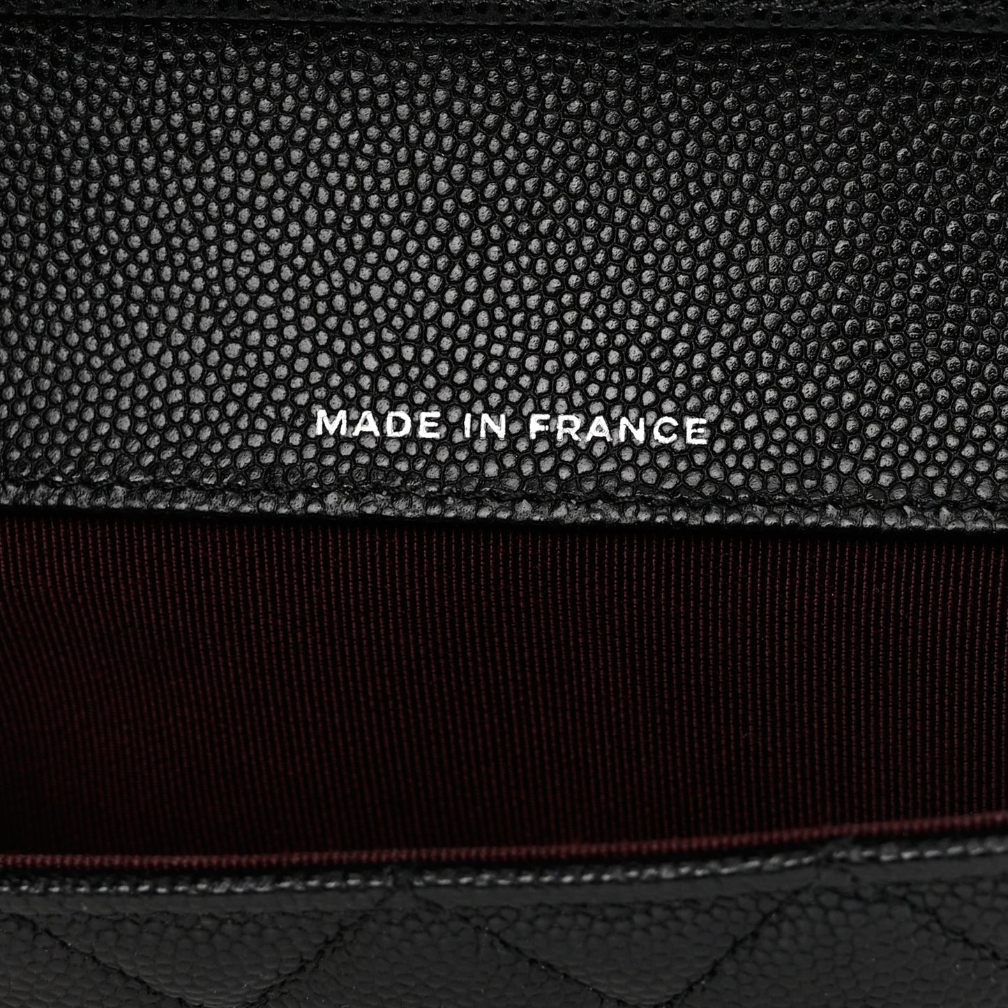 Caviar Quilted Glasses Case With Chain Black