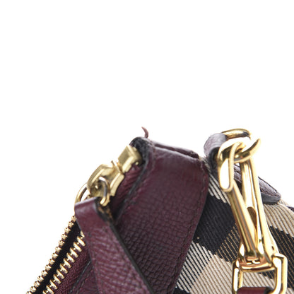 Burberry House Check Derby Peyton Crossbody Clutch Bag Mahogany Red 9 of 14