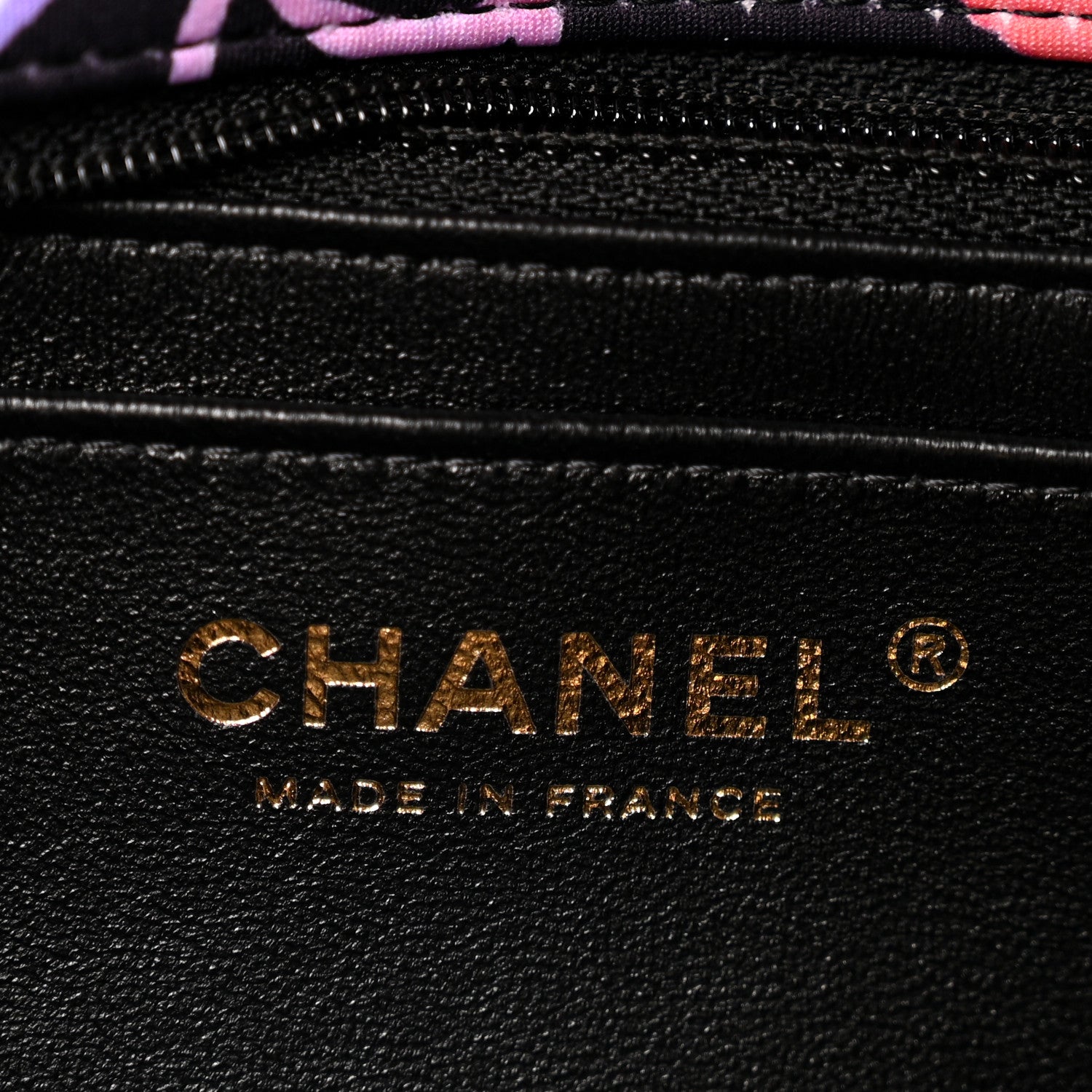 Chanel Printed Fabric Quilted Camellia Flap Black Multicolor 6 of 11
