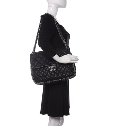 Chanel Washed Lambskin Quilted Maxi Chain Around Flap Black 2 of 11