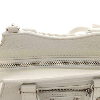 Balenciaga Grained Calfskin Neo Classic Silver Hardware Nano City Crossbody White 9 of 9