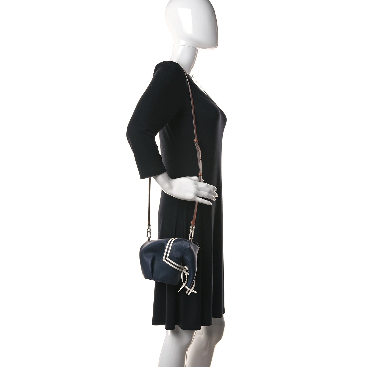 Calfskin Mini Sailor Elephant Crossbody Bag Deep Blue