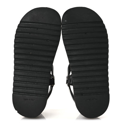 Chanel Lambskin Patent Logo Platform Sandals 39 Black 13 of 30
