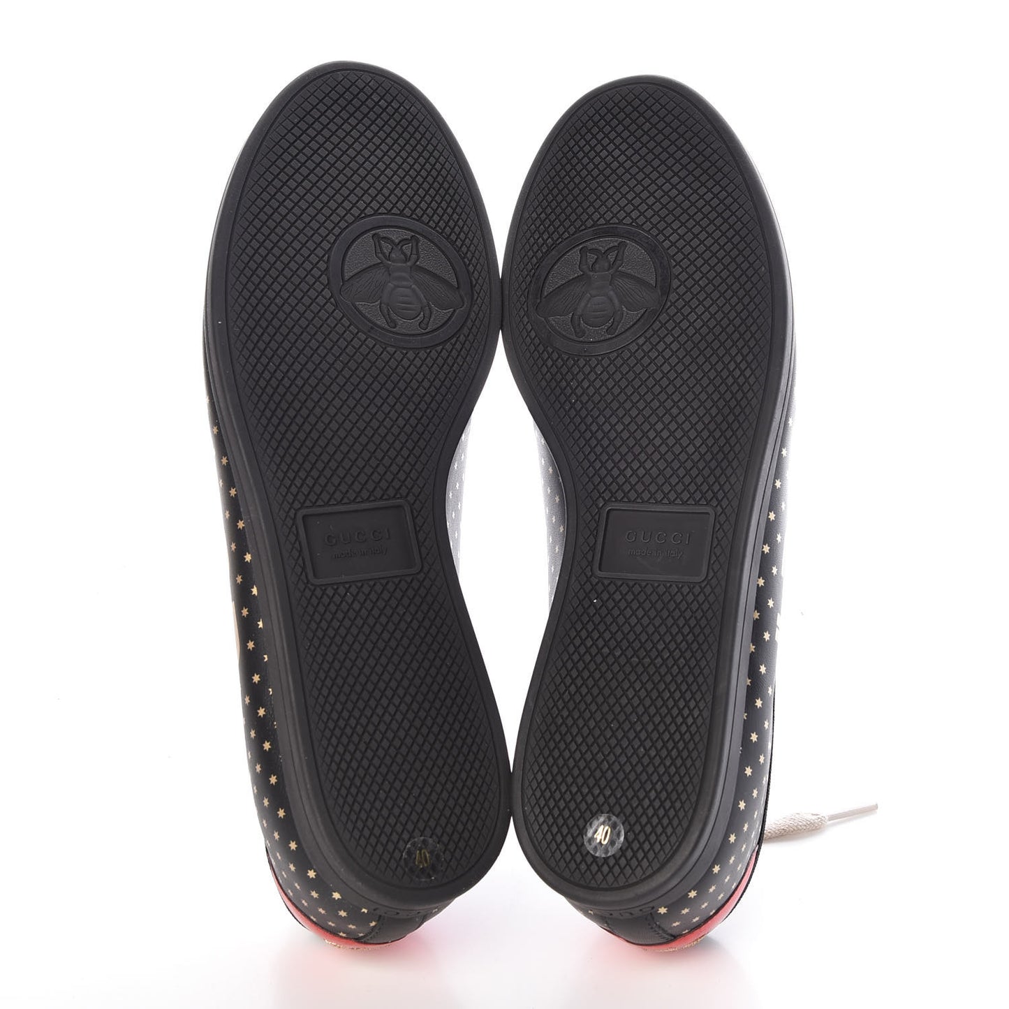 X SEGA Calfskin GUCCY Stars Womens Falacer Sneakers 40 Black