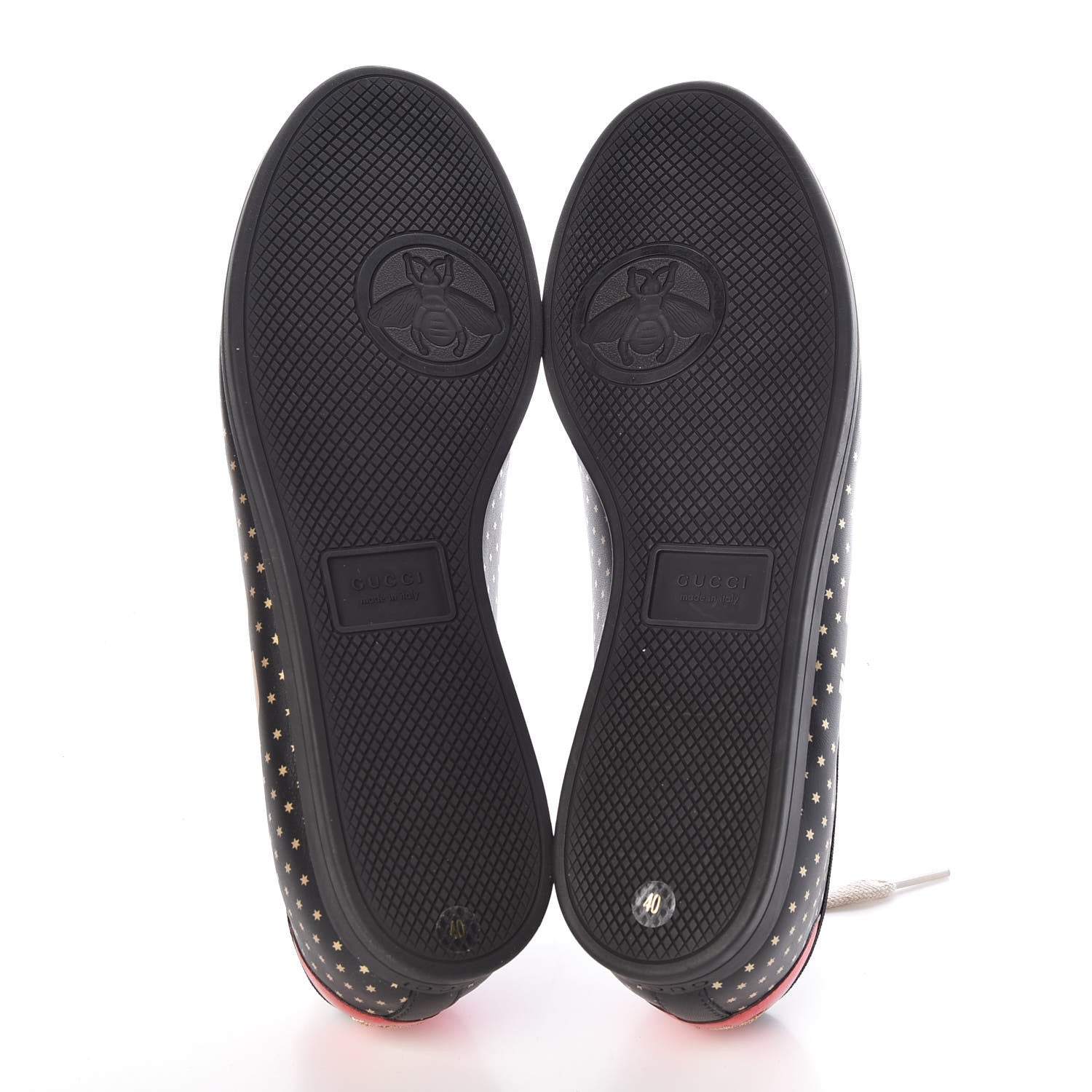Gucci X SEGA Calfskin GUCCY Stars Womens Falacer Sneakers 40 Black 5 of 10