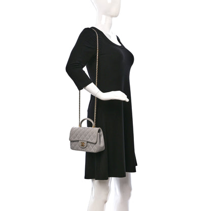Chanel Lambskin Quilted Mini Top Handle Rectangular Flap Grey 2 of 16