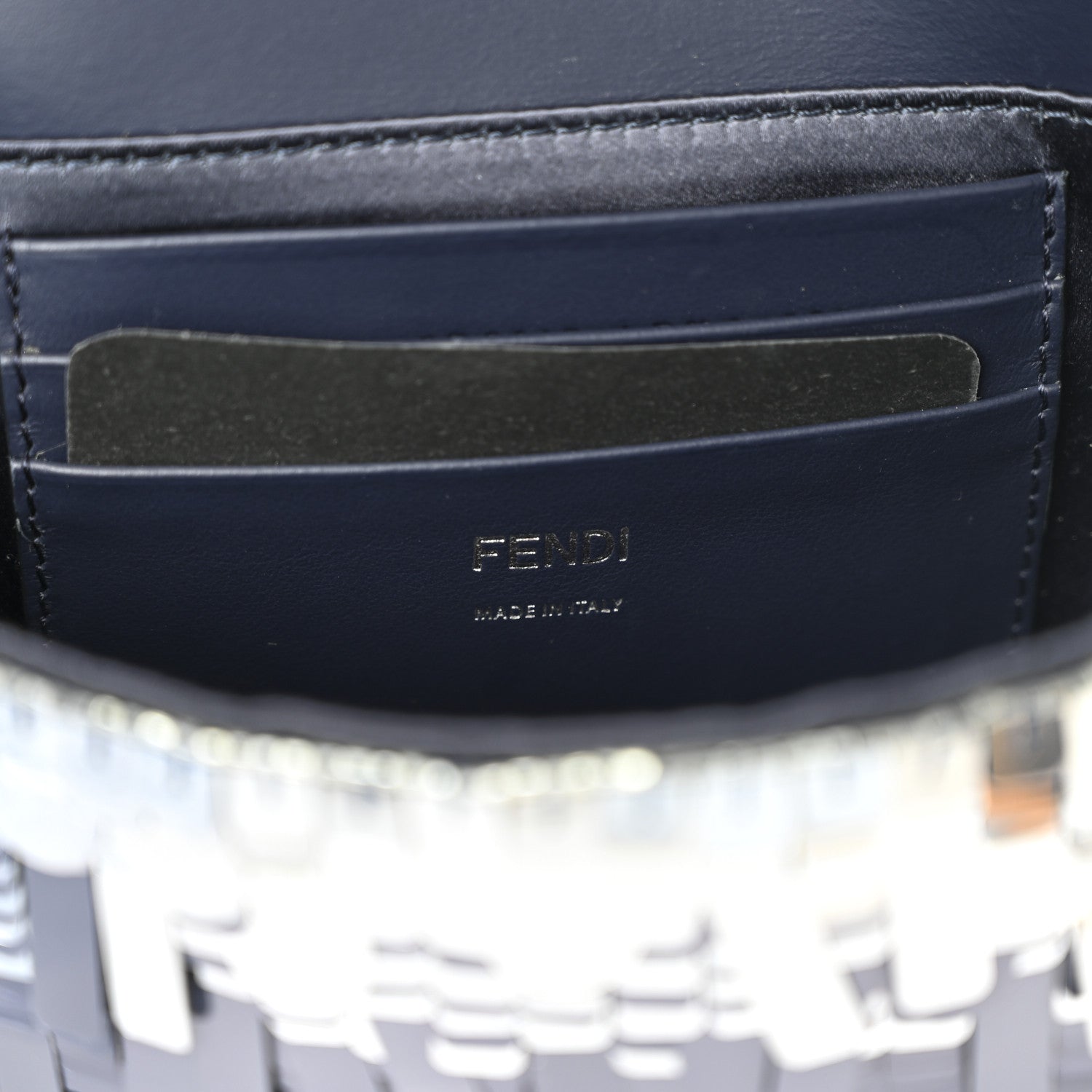 Fendi Sequin Paillettes Shiny Nappa Sex and the City Mini Baguette Midnight 6 of 9