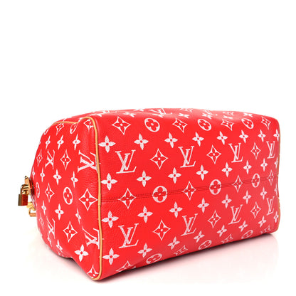 Louis Vuitton Calfskin Monogram Speedy P9 Bandouliere 40 Red 4 of 9