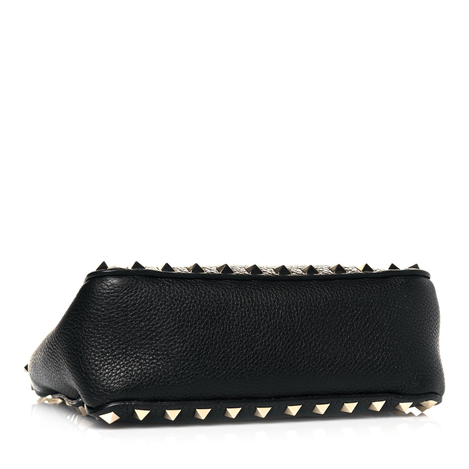 Valentino Garavani Pebbled Calfskin Mini Rockstud Flip-Lock Messenger Bag Black 4 of 9