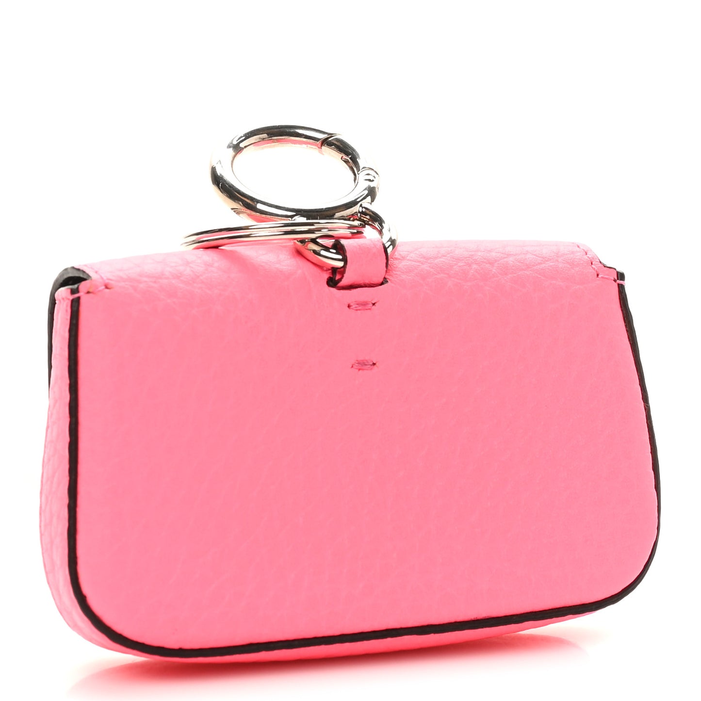 Cuoio Romano Micro Baguette Charm Rosa Fluo