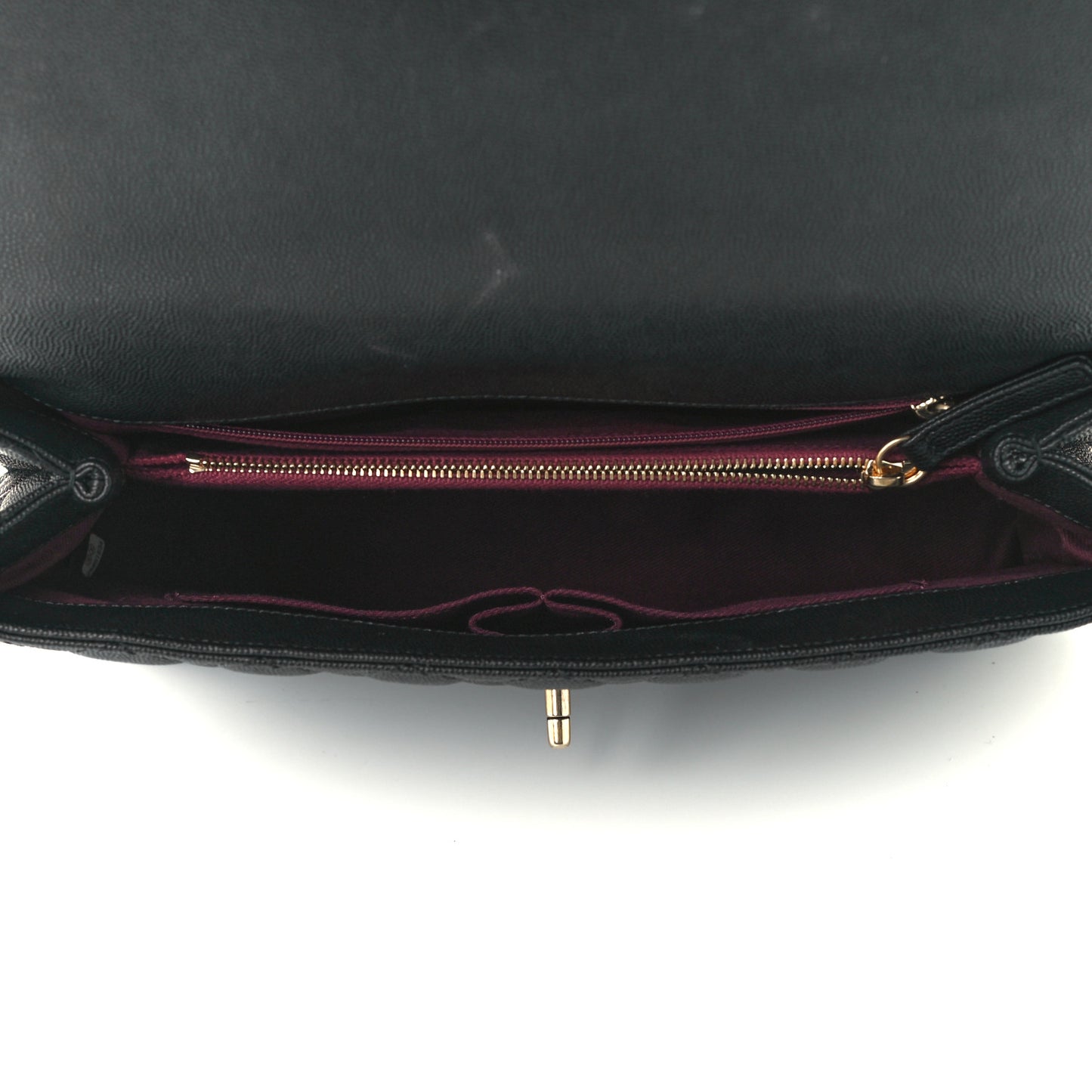 Caviar Quilted Medium Coco Handle Flap Black