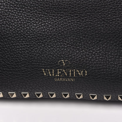 Valentino Garavani Pebbled Calfskin Large Rockstud Flip-Lock Messenger Bag Black 9 of 9