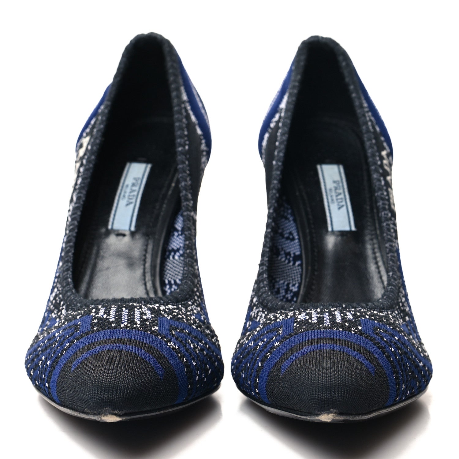 Prada Knit Pumps 40 Indaco Black 2 of 8