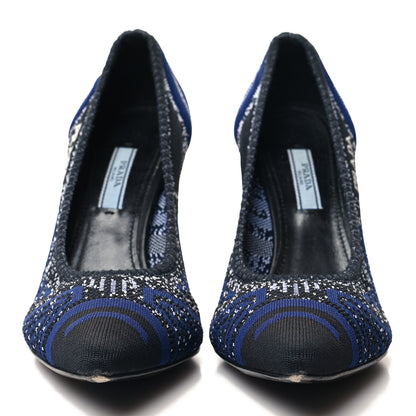 Prada Knit Pumps 40 Indaco Black 2 of 8
