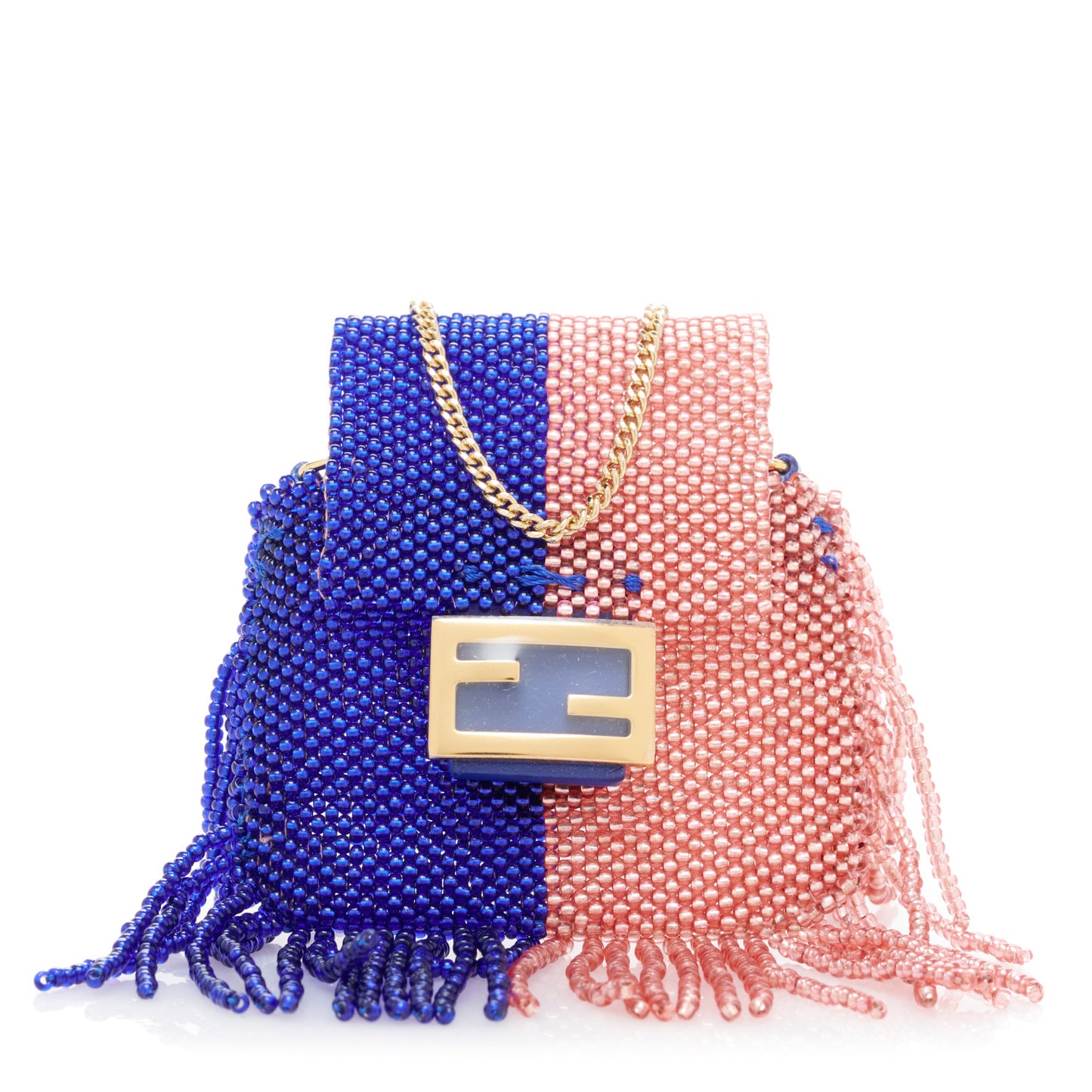 Glass Beaded Mini Pico Baguette Charm Blue Salmone