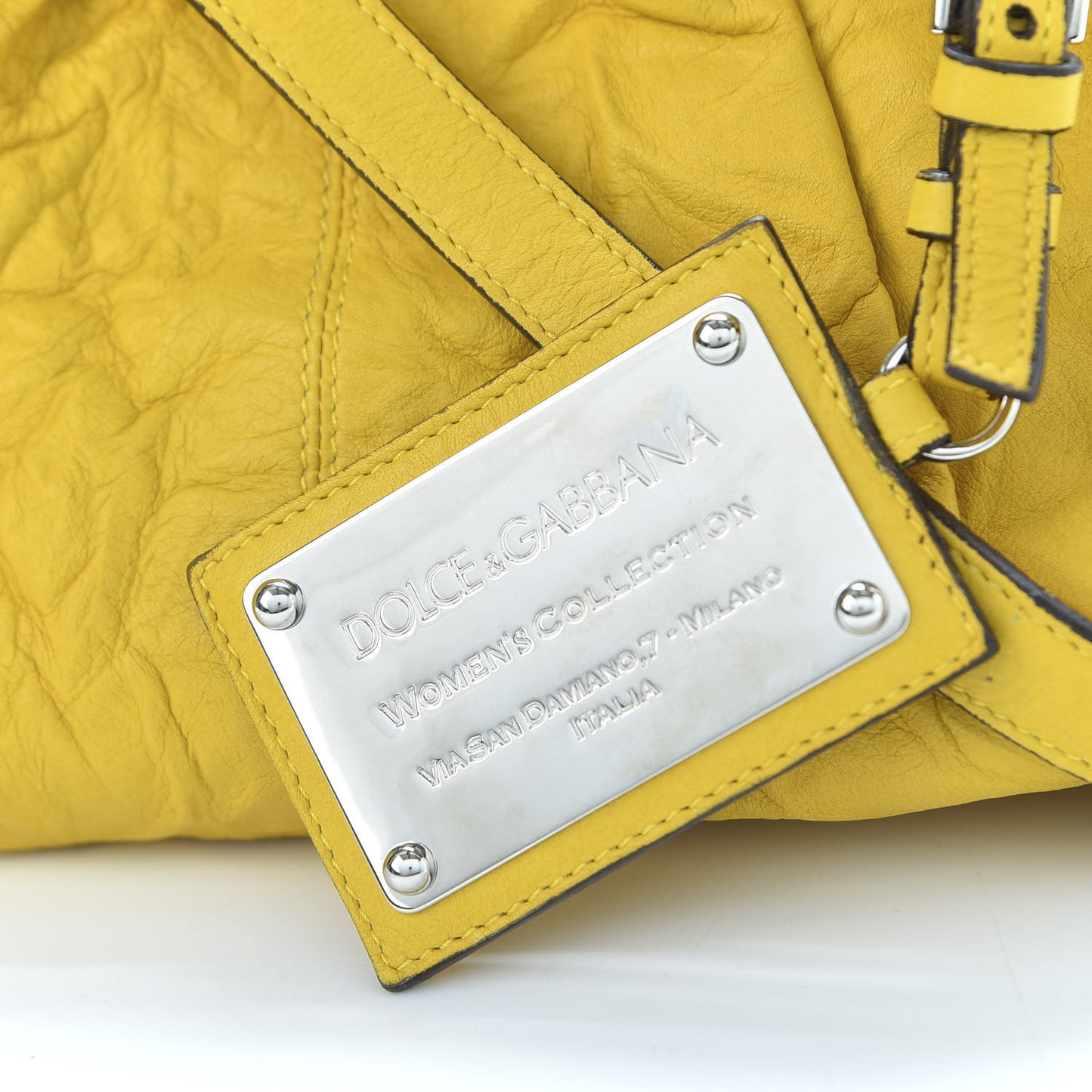 Calfskin Small Kiss Lock Frame Clutch Giallo