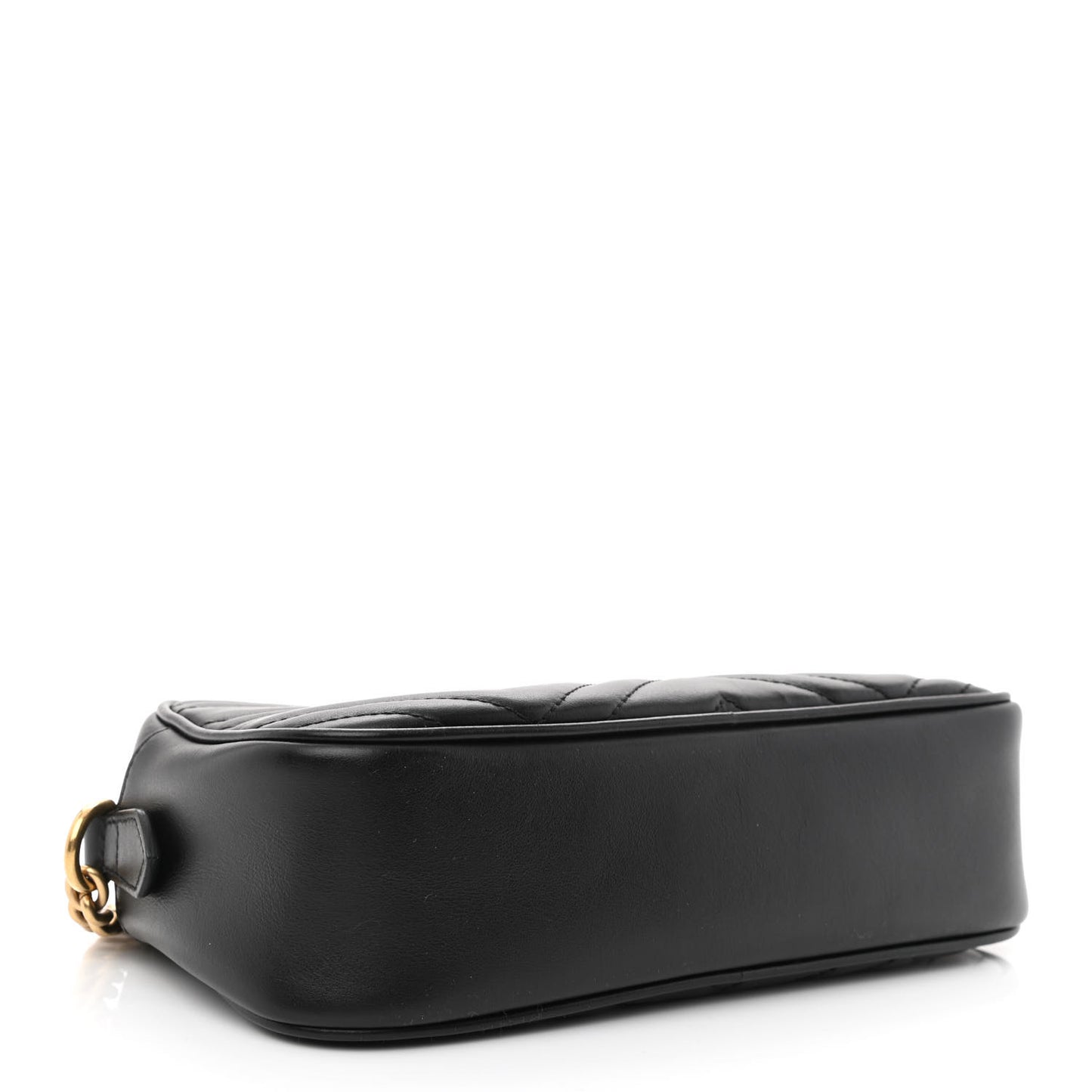 Calfskin Matelasse Small GG Marmont Chain Shoulder Bag Black