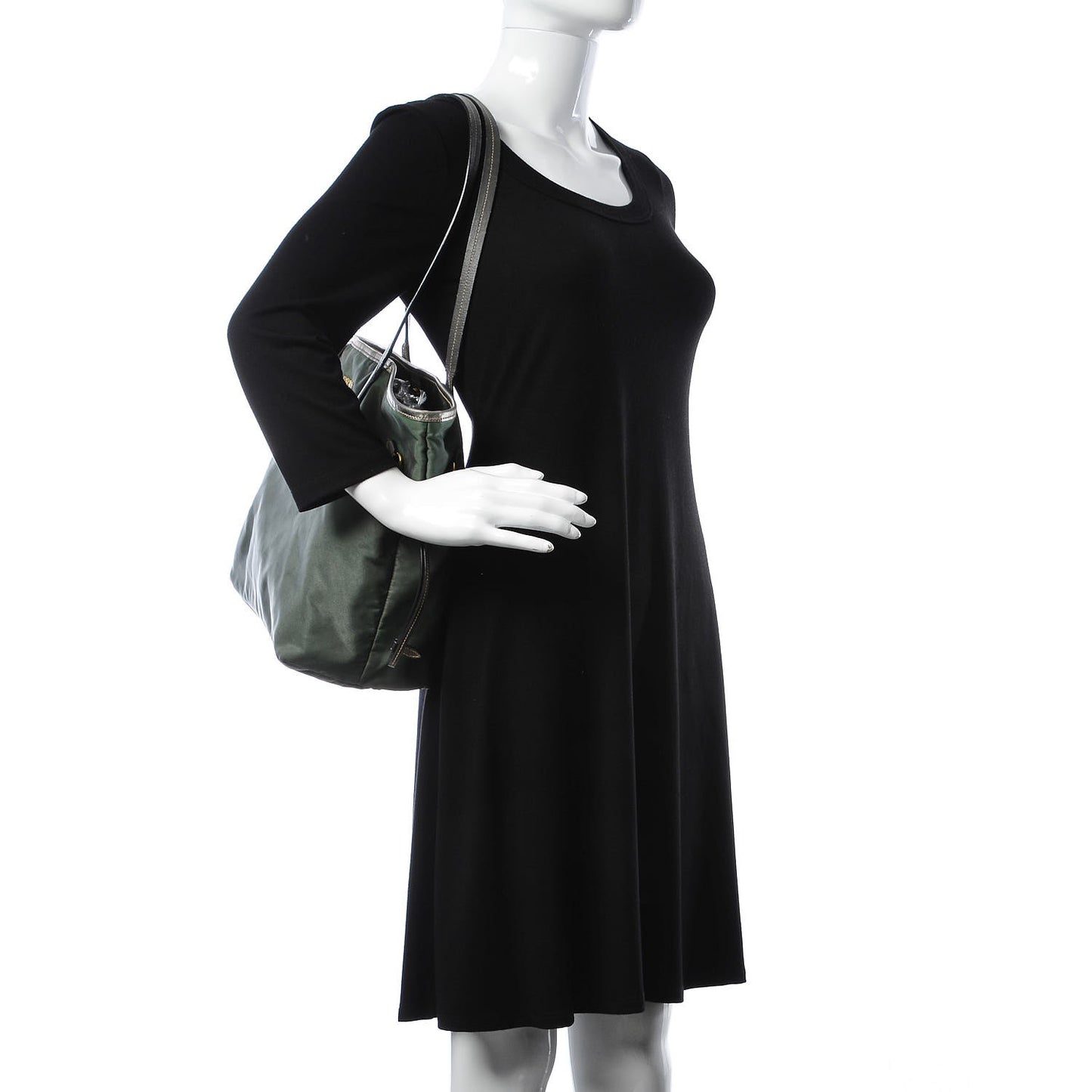 Tessuto Nylon Saffiano Tote Green