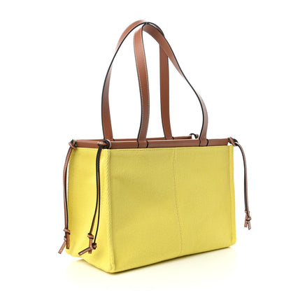 Loewe Canvas Calfskin Cushion Tote Yellow 3 of 10