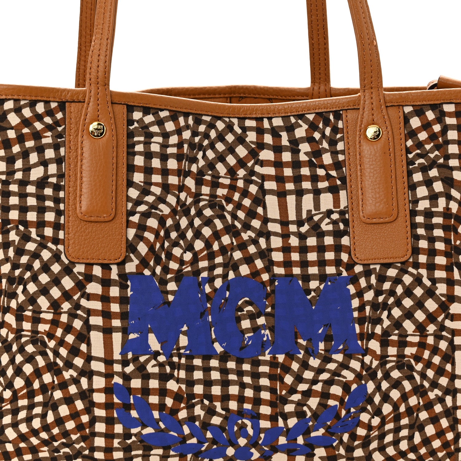 MCM Visetos Medium Liz Reversible Shopper Tote Cognac 11 of 15