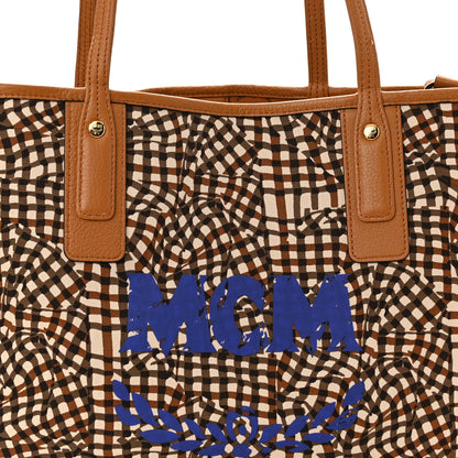 MCM Visetos Medium Liz Reversible Shopper Tote Cognac 11 of 15