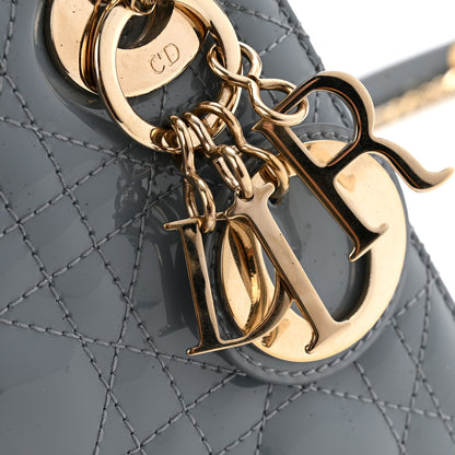 Christian Dior Patent Cannage Mini Lady Dior Grey Stone 11 of 12
