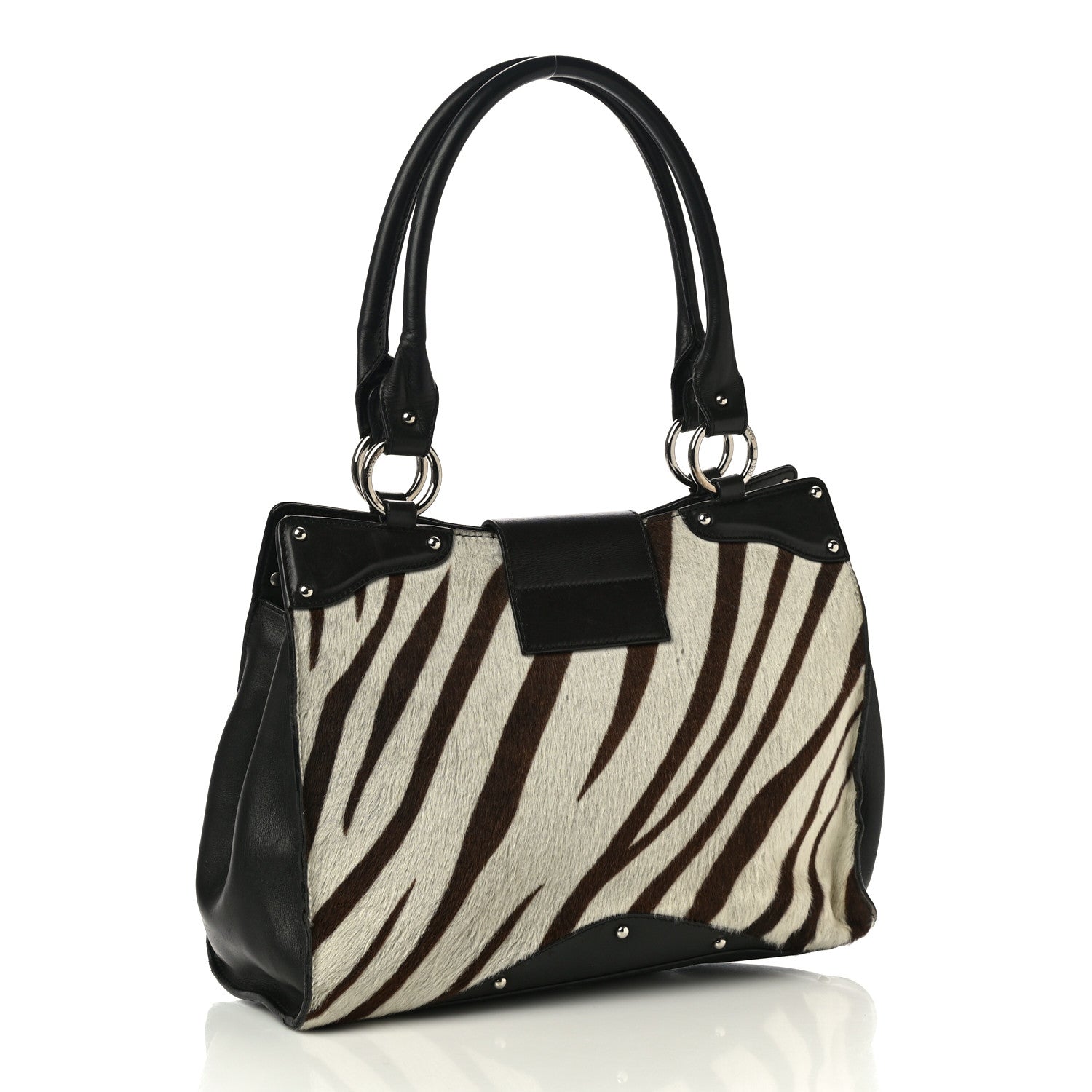 Dolce & Gabbana Pony Hair Zebra Print Top Handle Satchel 2 of 15