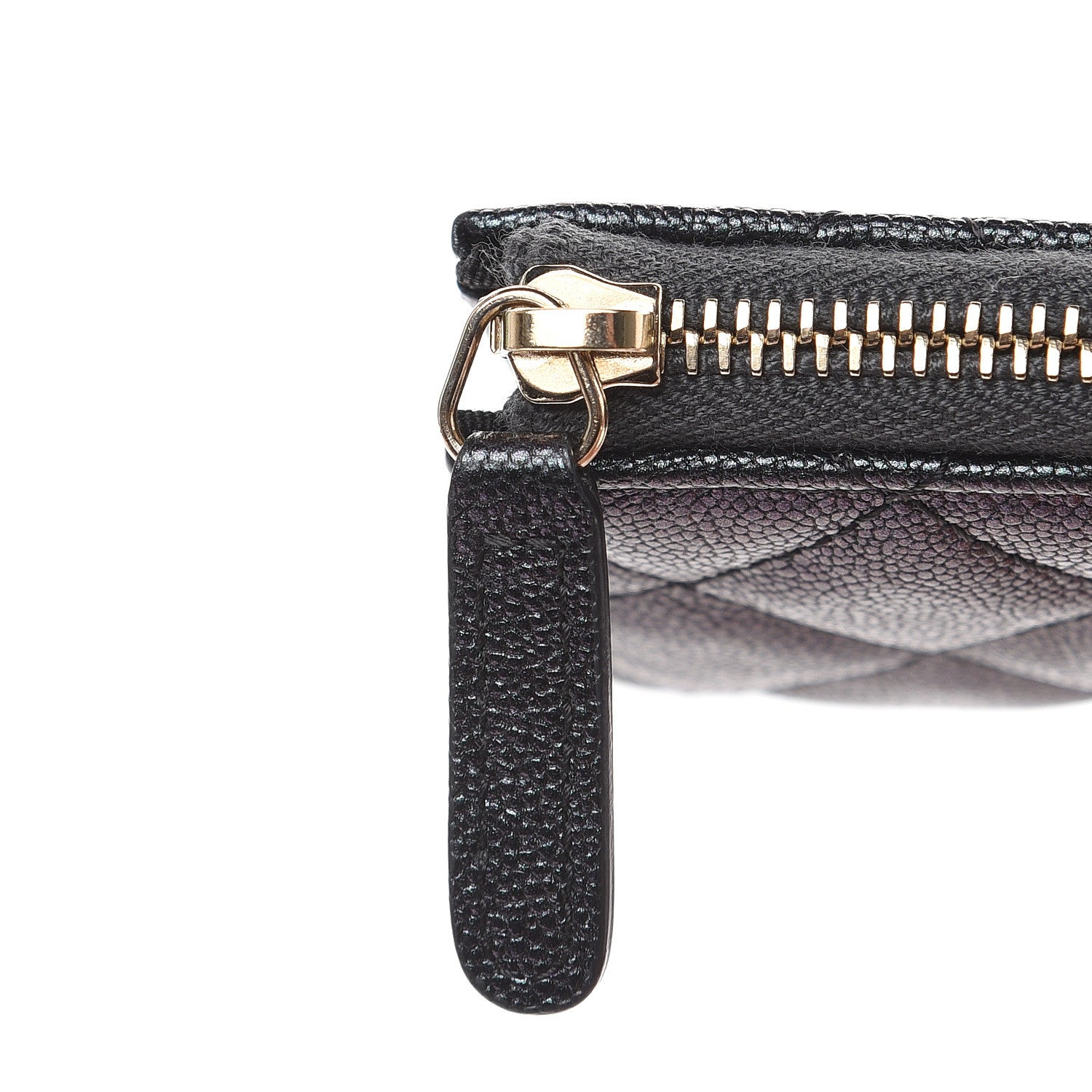 Chanel Iridescent Caviar Quilted Zipped Key Holder Case Black 8 of 8