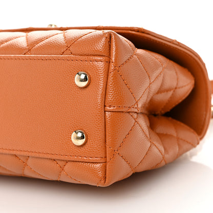 Chanel Caviar Quilted Mini Coco Handle Flap Light Brown 10 of 10