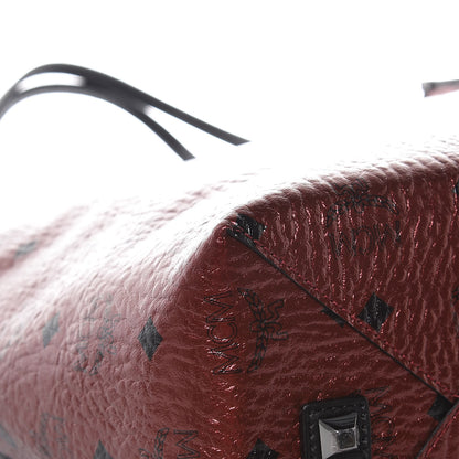 MCM Metallic Visetos Medium Kira North South Shopper Tote Scooter Red 14 of 14