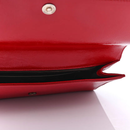 Saint Laurent Textured Patent Monogram Large Belle De Jour Clutch Red 4 of 4