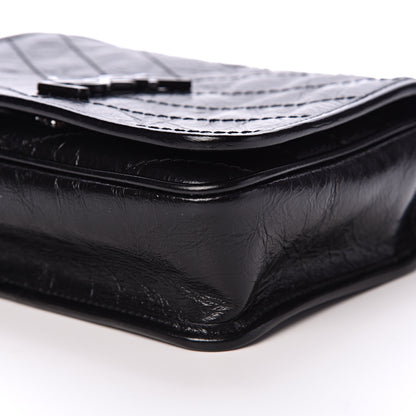 Saint Laurent Crinkled Calfskin Matelasse Monogram Niki Chain Wallet Black 9 of 9