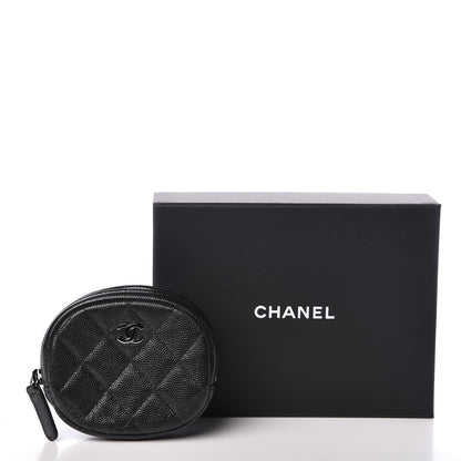 Chanel Iridescent Caviar Quilted Zip Around Classic Coin Purse Black 8 of 8