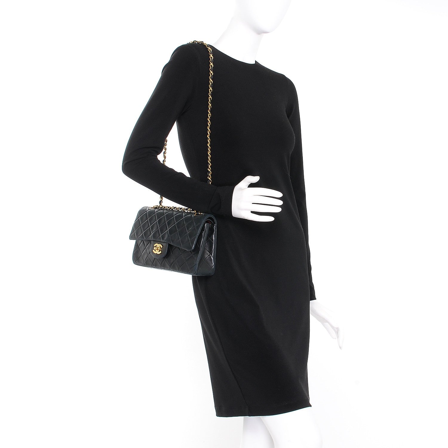 Chanel Lambskin Quilted Small Double Flap Black 2 of 9
