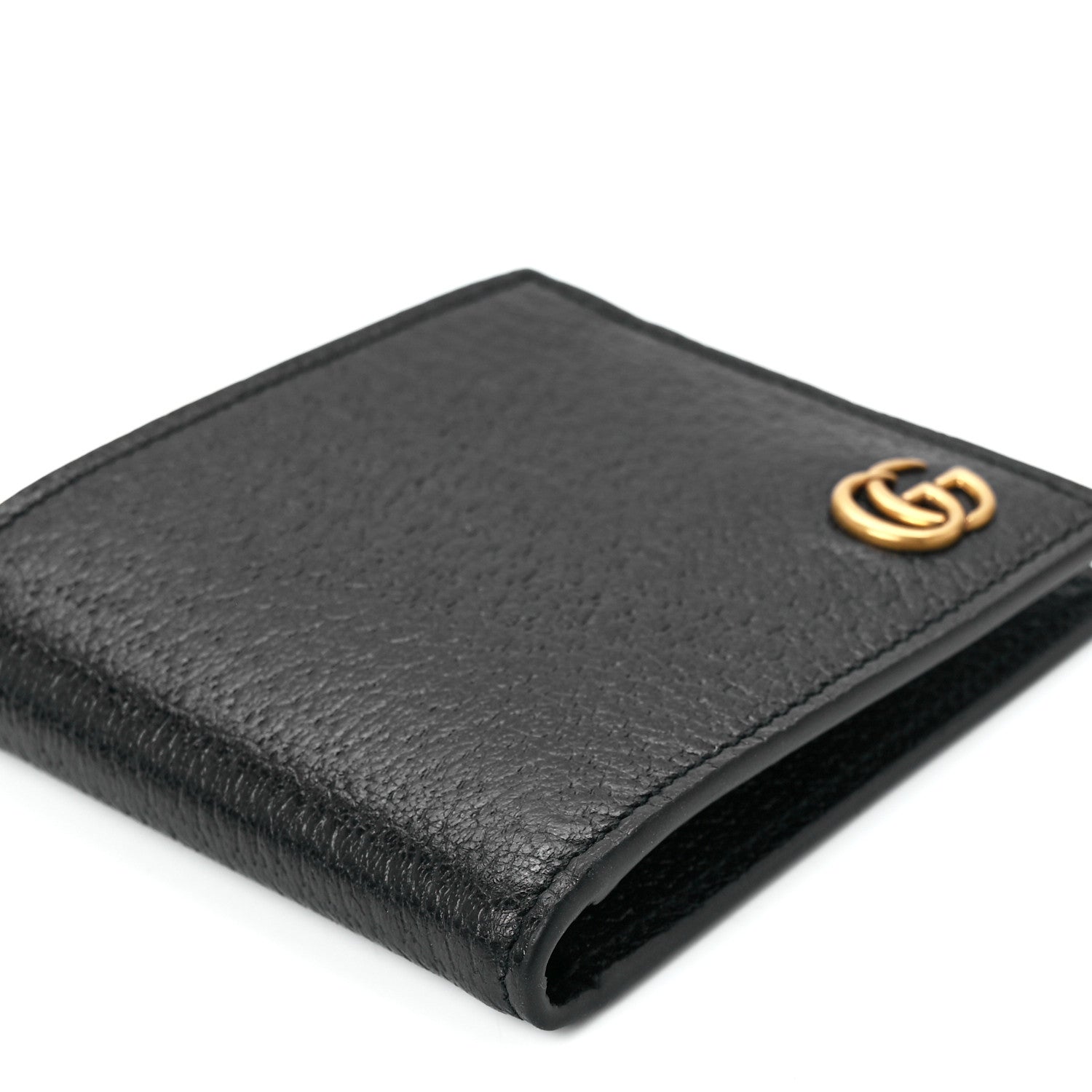 Gucci Calfskin Boar Effect GG Marmont Bi-Fold Wallet Black 10 of 12