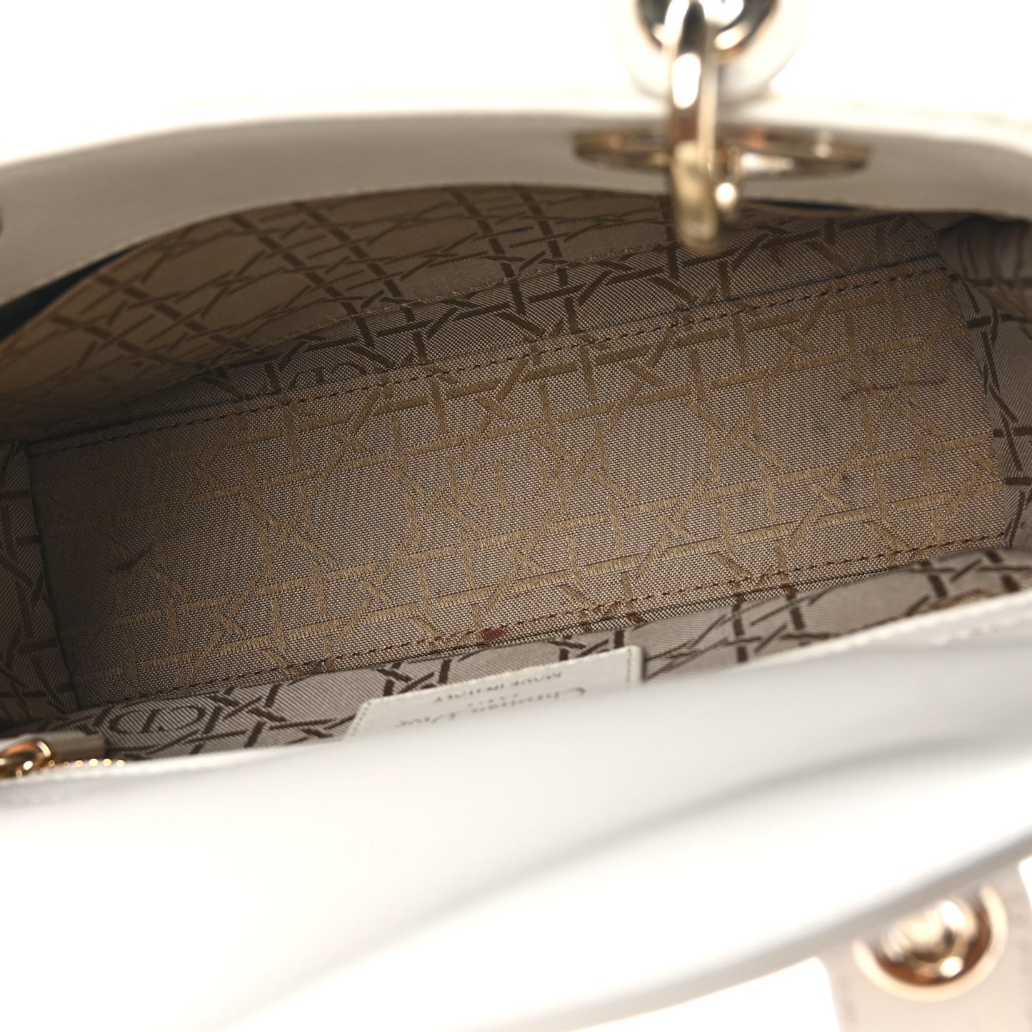 Lambskin Cannage Small My ABCDior Lady Dior White