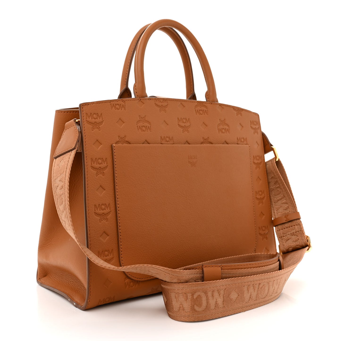 Calfskin Ottomar Monogram Medium Essential Tote Cognac