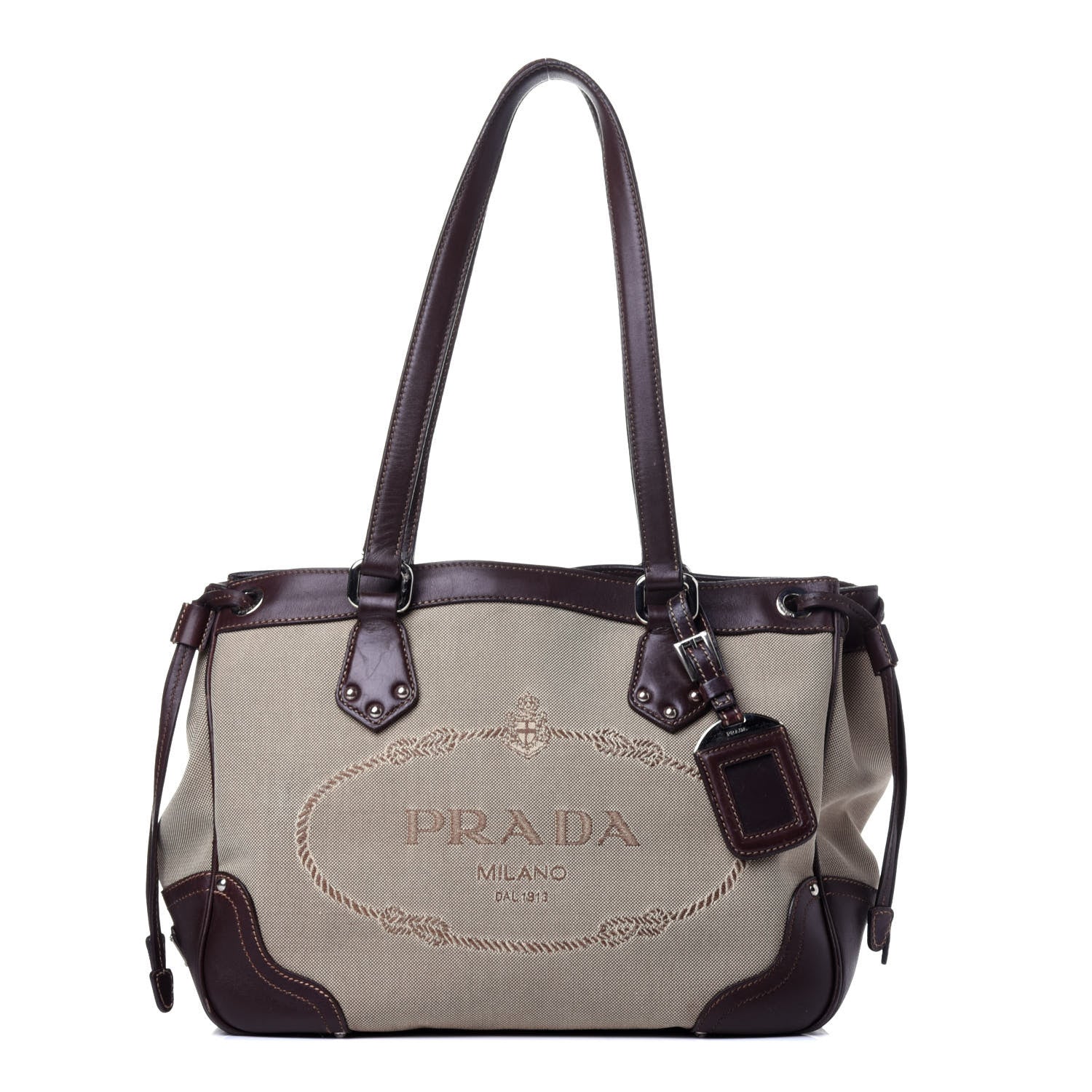 Prada Jacquard Logo Tote Corda Bruciato 1 of 11