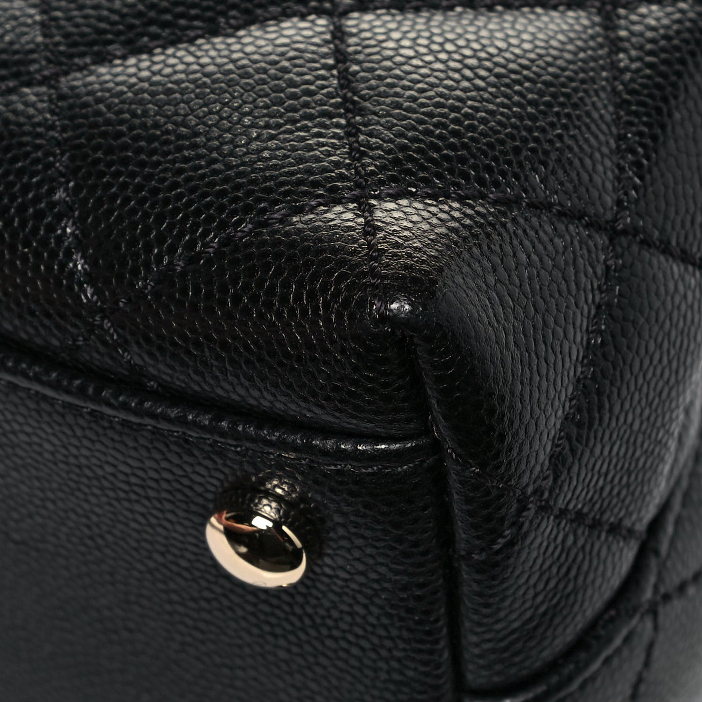 Caviar Quilted Mini Coco Handle Flap Black