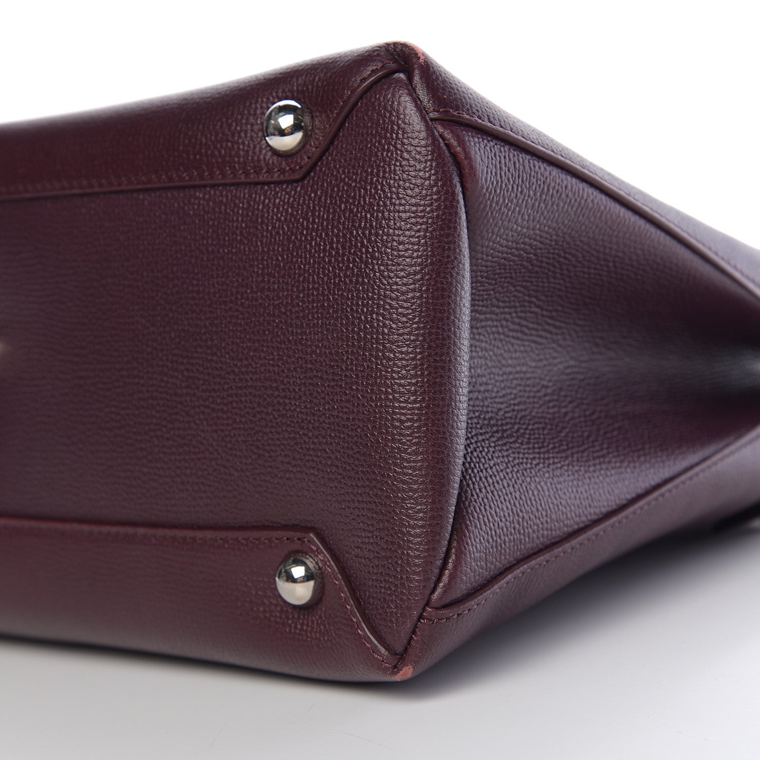 Burberry Derby Calfskin House Check Medium Banner Tote Burgundy 9 of 9