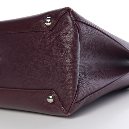 Burberry Derby Calfskin House Check Medium Banner Tote Burgundy 9 of 9