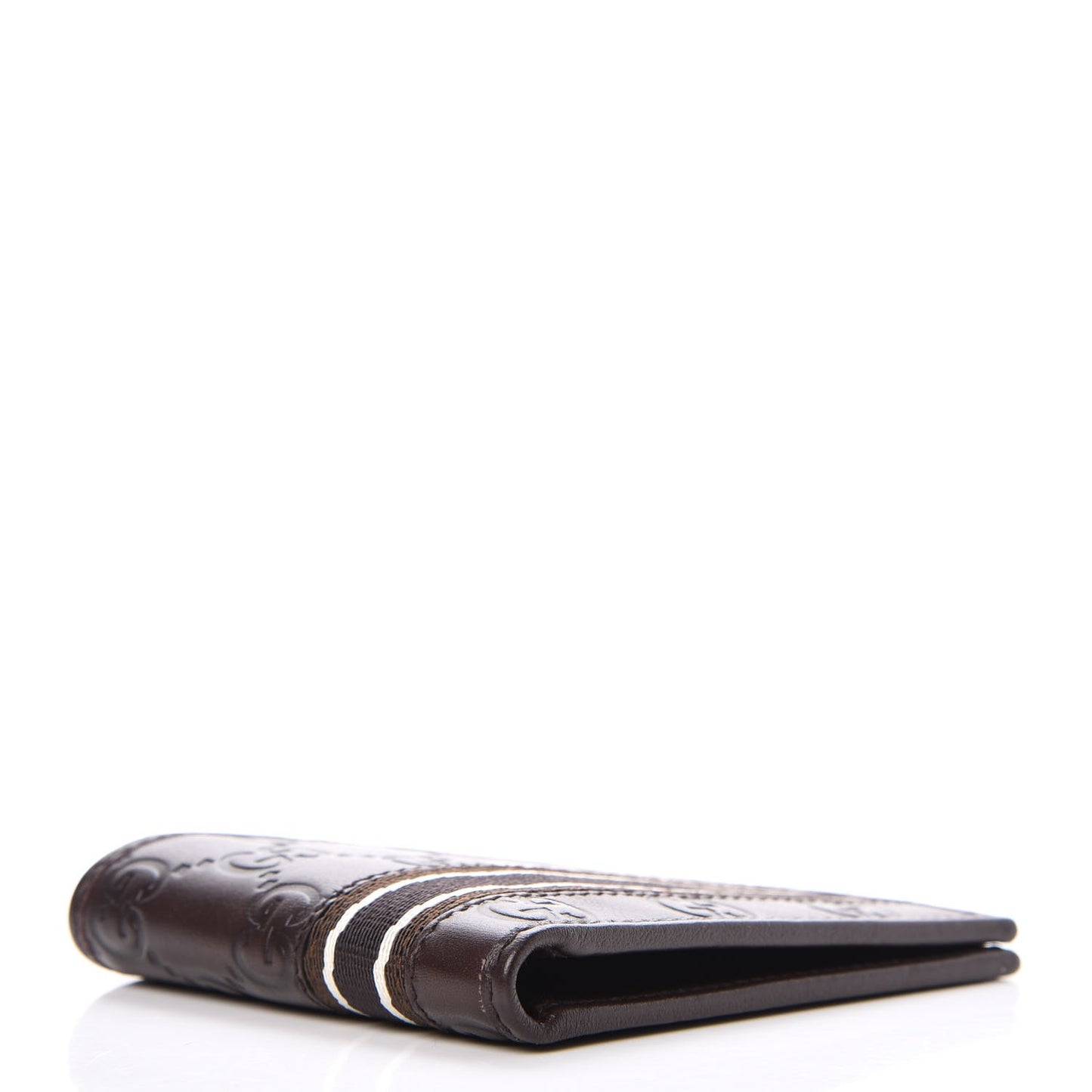 Guccissima Web Bi-fold Wallet Dark Brown