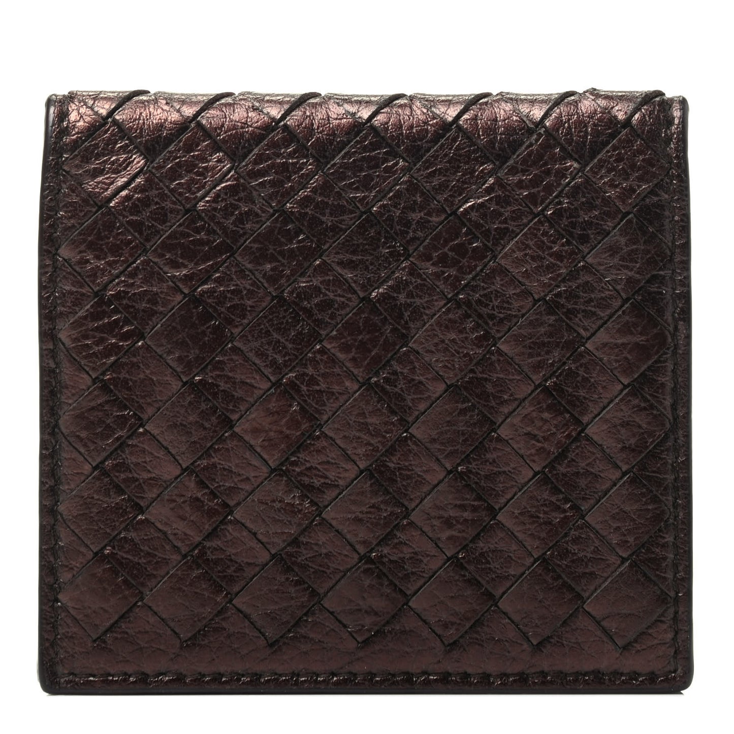 Nappa Intrecciato Card Holder Bronze