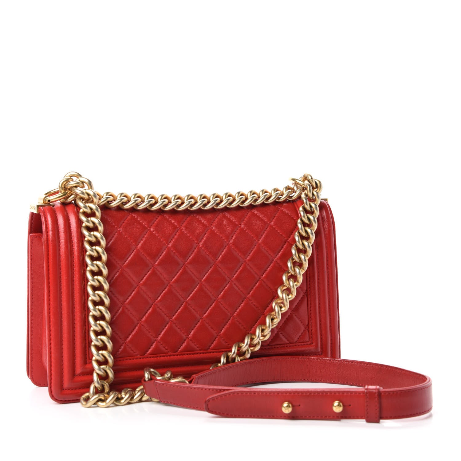 Chanel Lambskin Quilted Medium Boy Flap Red 3 of 13