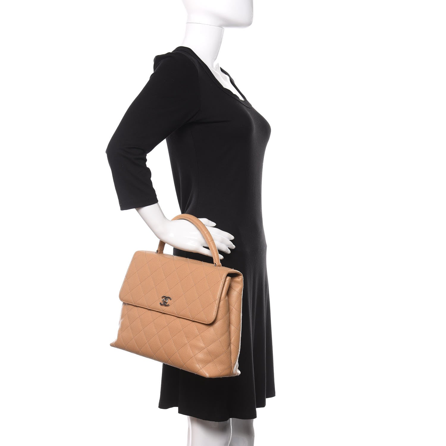 Chanel Caviar Quilted Jumbo Kelly Flap Beige 2 of 10