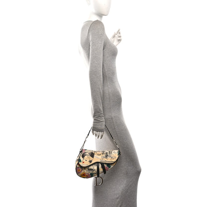 Christian Dior Canvas Paris 50s Saddle Bag Multicolor 2 of 9