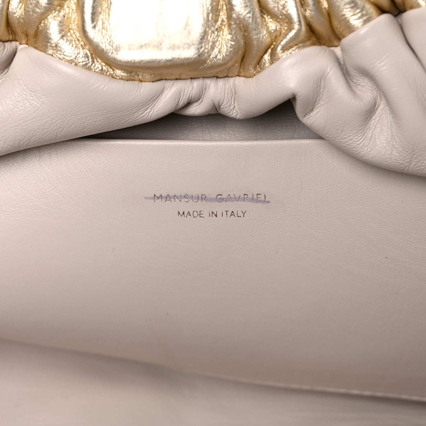 Metallic Lambskin Cloud Clutch Gold