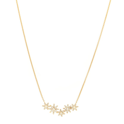 David Yurman 18K Yellow Gold Diamond Starburst Cluster Station Necklace 1 of 4