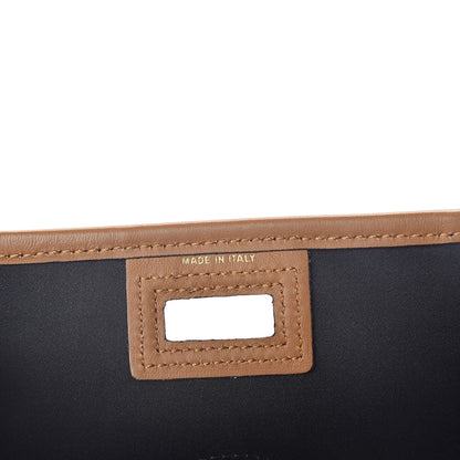 Fendi Glazed Fabric Vitello Century FF 1974 Stamp Patch Mini Peekaboo Defender Cover Mogano Panna Caramello 7 of 9