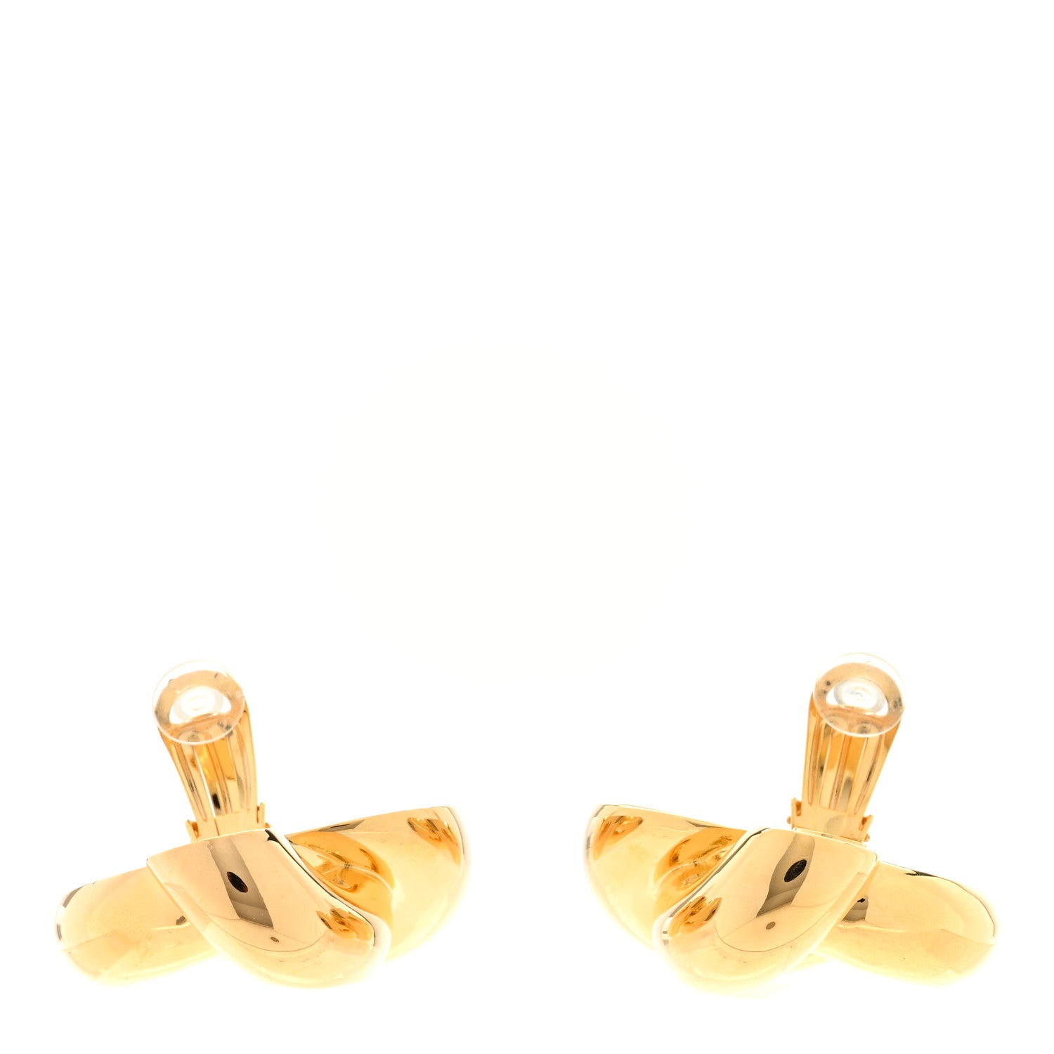 Saint Laurent Knot Clip On Earrings Gold 3 of 4